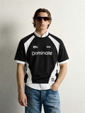 配色切り替え サッカーTシャツ ブラック×ホワイト