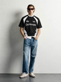 配色切り替え サッカーTシャツ ブラック×ホワイト
