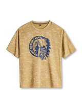 ムラ染め プリントTシャツ ウッドブラウン