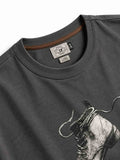 ワークブーツプリント Tシャツ ダークグレー