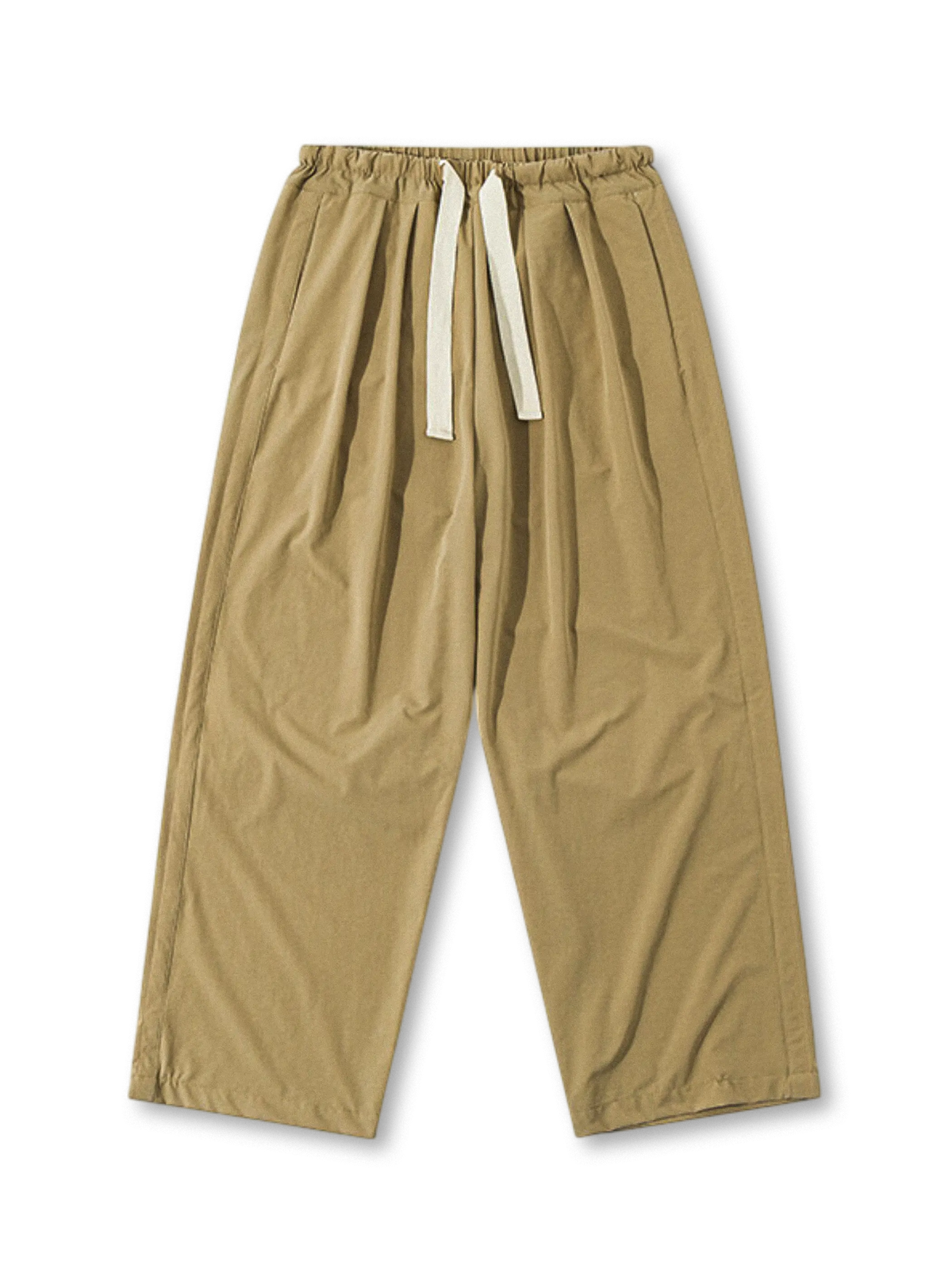 伸縮素材とドローコードで快適フィットの速乾ストレートイージーパンツ