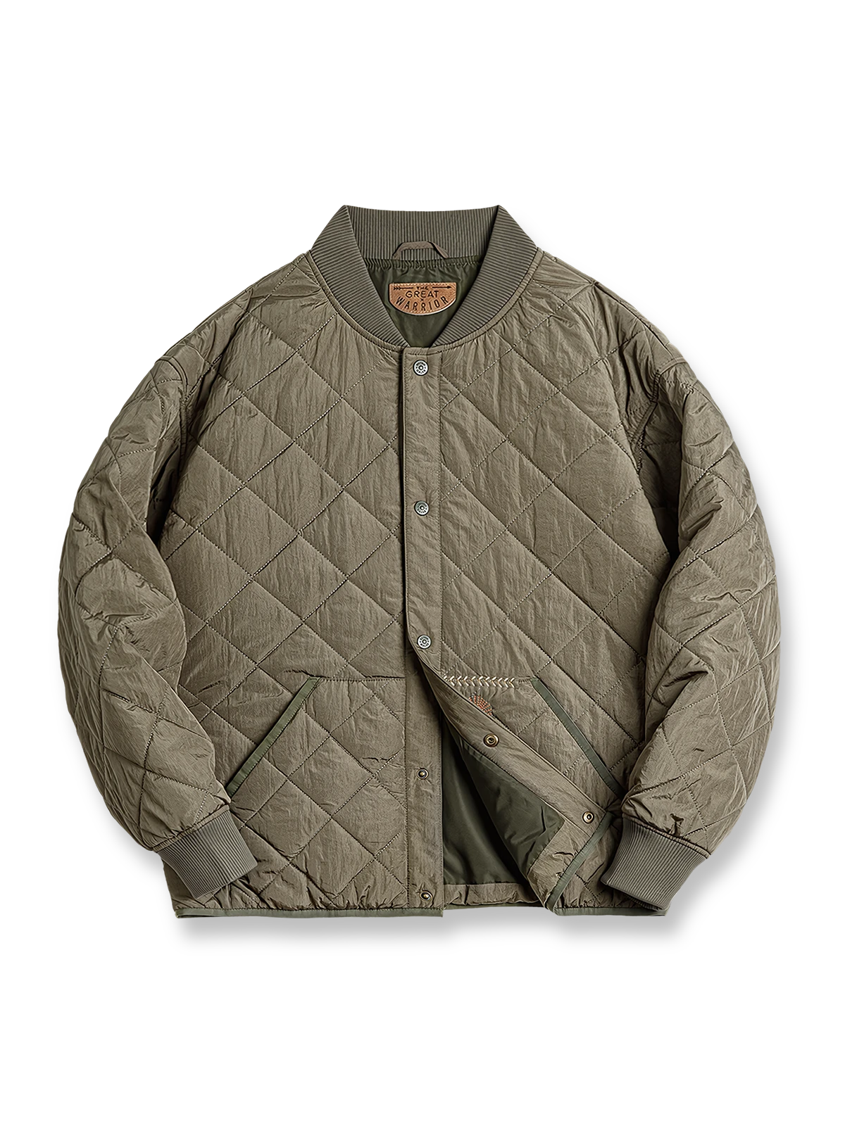 キルティング加工とベースボールデザインを融合した中綿ジャケット