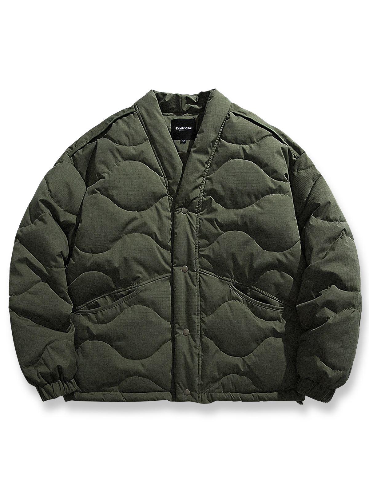 はんてん風シルエットのキルティング中綿ジャケット