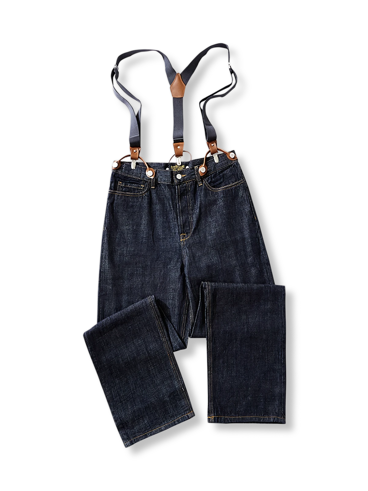 鉄道ストライプ柄オーバーオールの製品イメージ