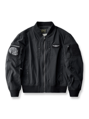 死神パッチと面ファスナー式ワッペンを備えたタクティカルジャケット。