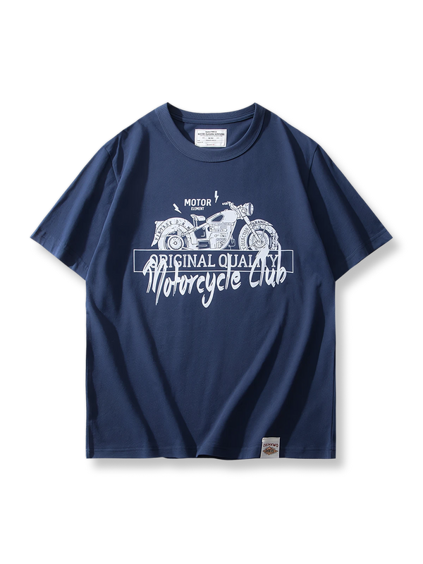 レトロバイクプリントのTシャツ