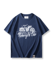 レトロバイクプリントのTシャツ