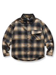 レトロチェックウールシャツの全体正面画像