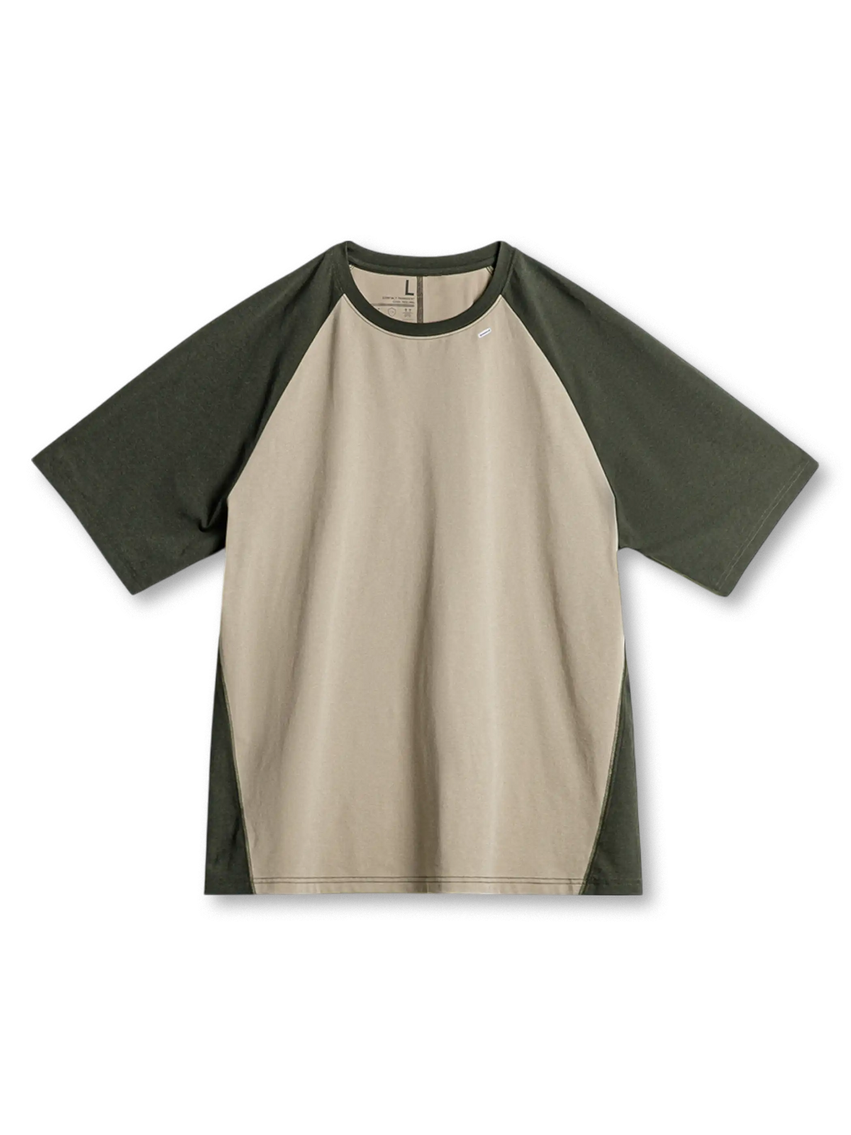 レトロ配色パネルと冷感機能が映えるラグランスリーブTシャツ