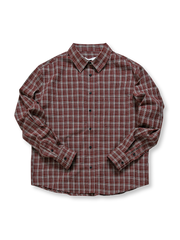 ヴィンテージカラーのチェック柄長袖シャツ