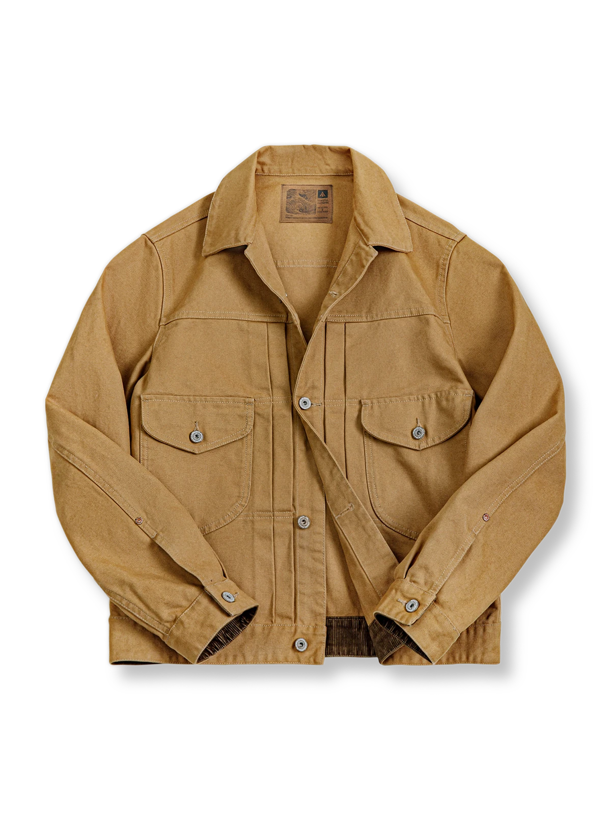 荒野のカラートーンと重厚なコットン帆布を使用したヴィンテージ風ランチャージャケット