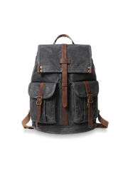 オイルワックスキャンバスとレザーを組み合わせたレトロスタイルバックパック