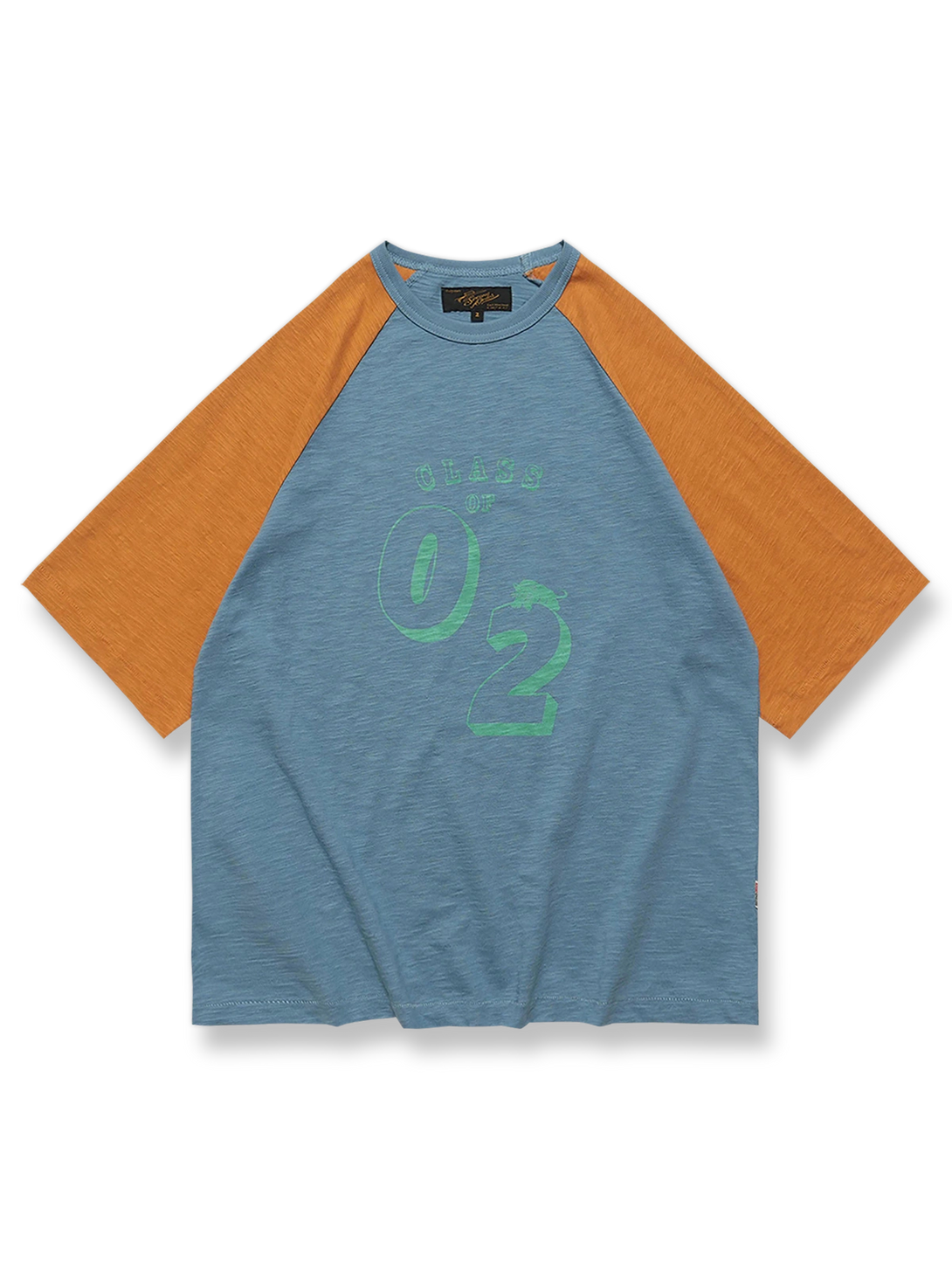  レトロラグランカラーブロックTシャツ