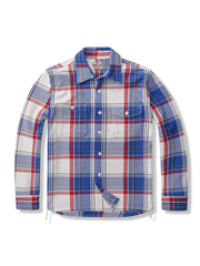 レトロなボタンと左右対称ポケットが特徴の万能デニムシャツ