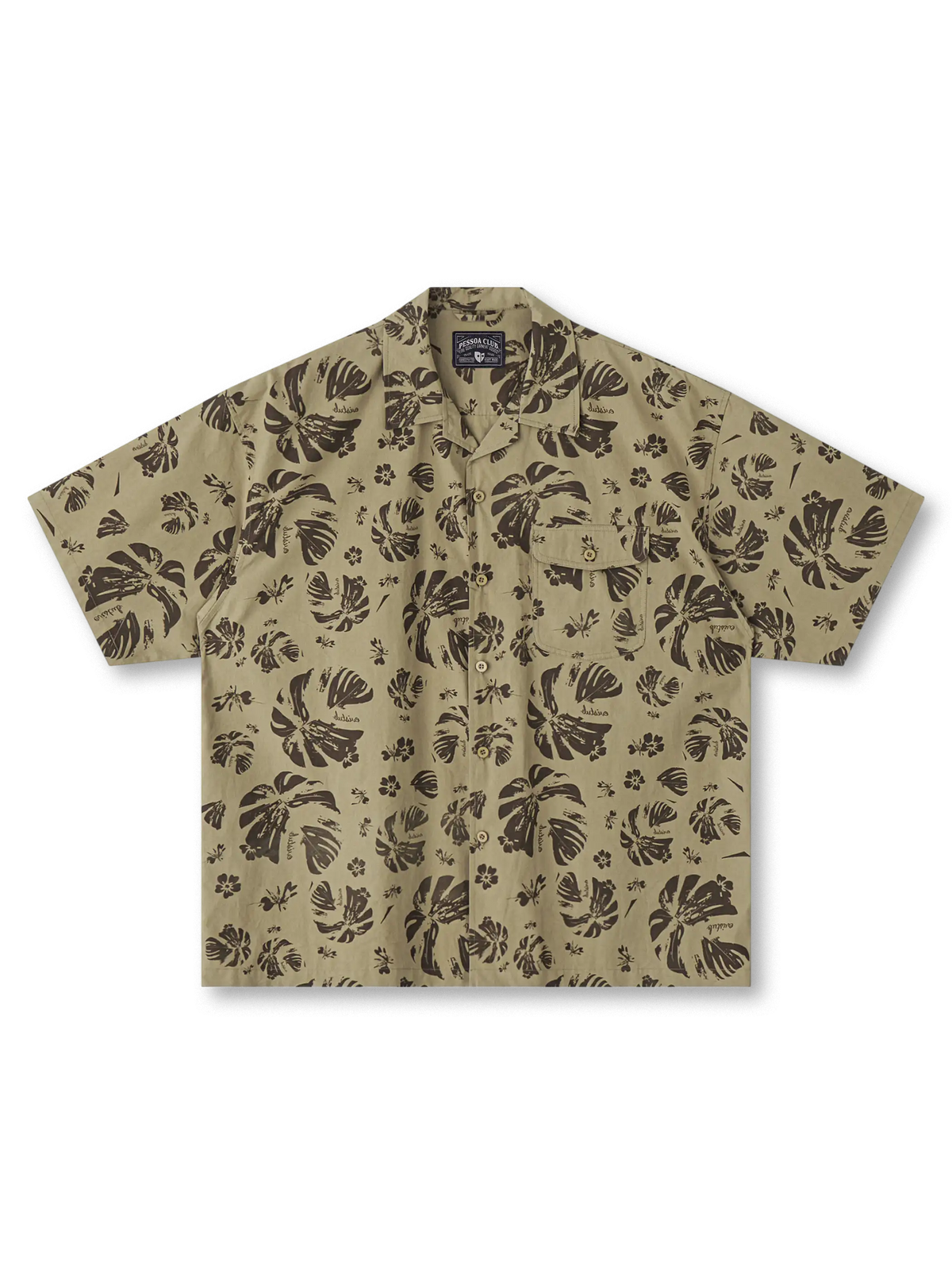 1970年代配色のトロピカルフローラルが映えるコットンキューバカラーシャツ