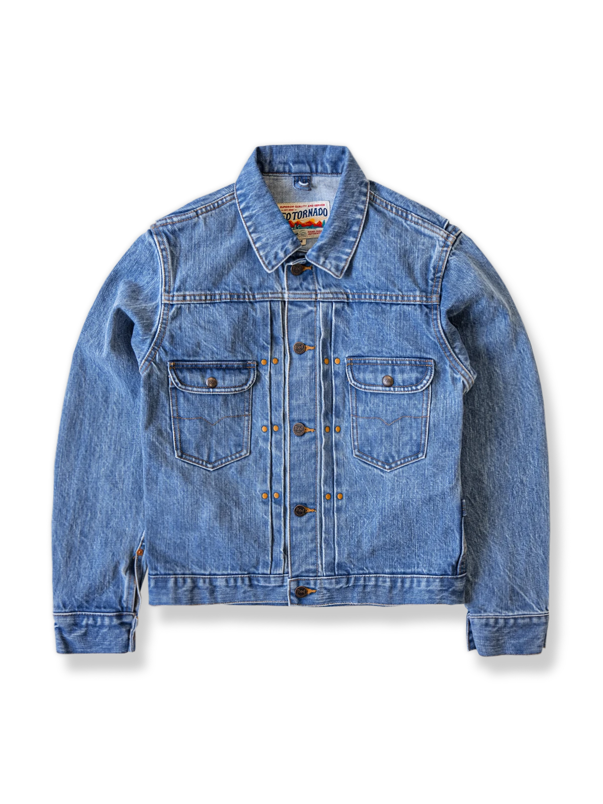 18オンスヘビーウォッシュデニムのショートジャケット。