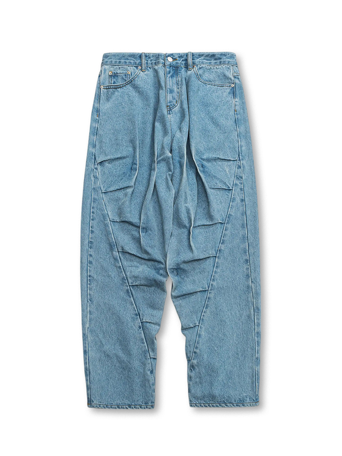 波のような立体ラインが特徴の解体再構築デニムパンツ