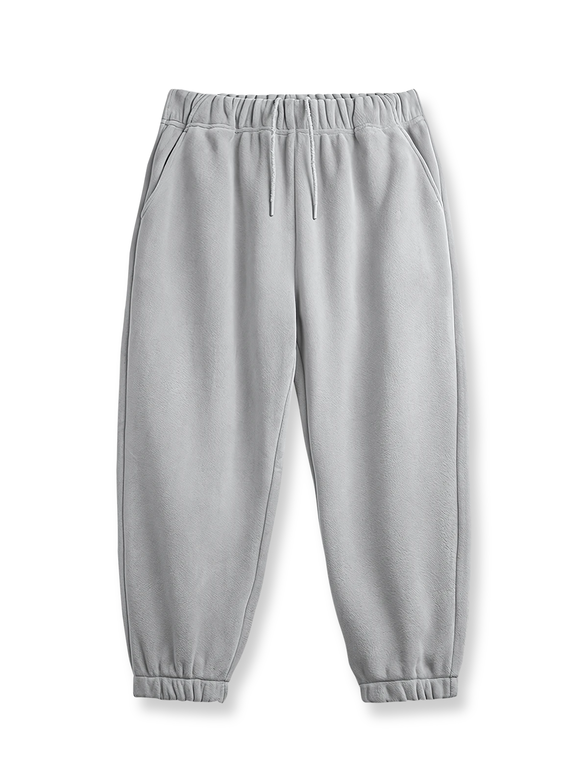 両面フリース素材とリブジョガー裾が特徴の保温ジョガーパンツ。