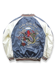 赤鬼と青龍をシルク刺繍で表現したリバーシブルスカジャン。