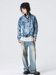 ウォッシュ加工 デニムジャケット