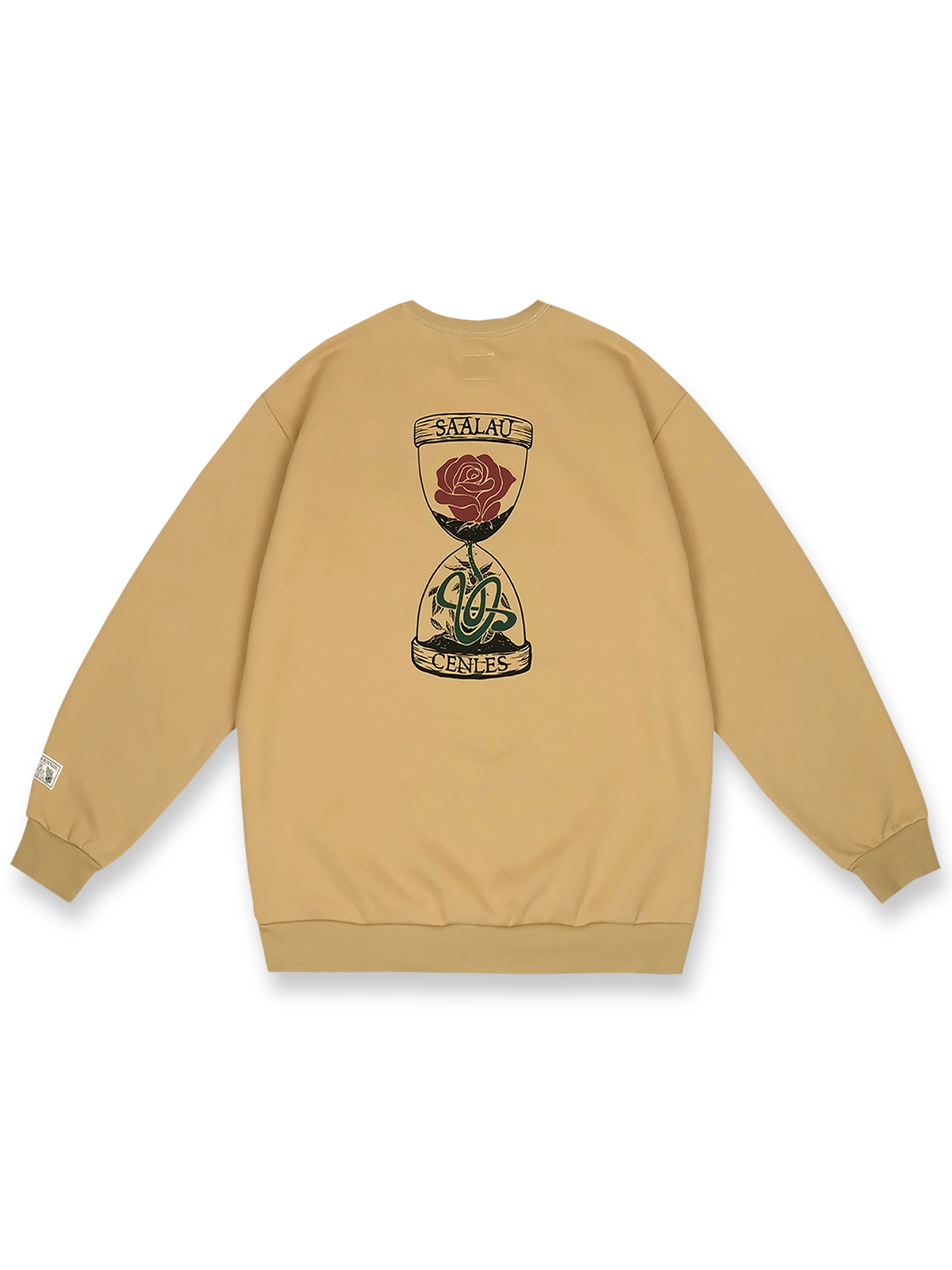 ローズサンドグラステーマのプリントクルーネックスウェットシャツ