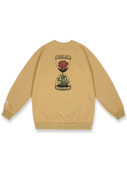 ローズサンドグラステーマのプリントクルーネックスウェットシャツ