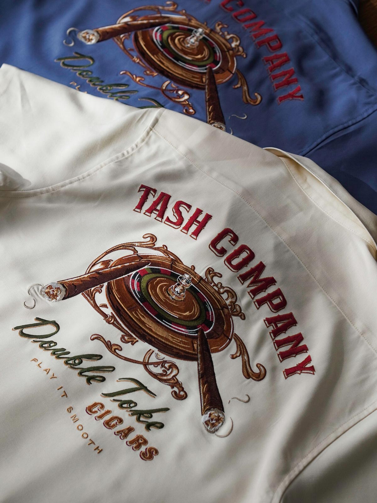 ルーレット＆シガー刺繍ボウリングシャツ。