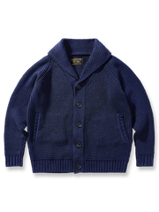 ウール混紡素材のラウンドカラーカーディガン、保温性と快適さを兼ね備えたユニセックスデザイン