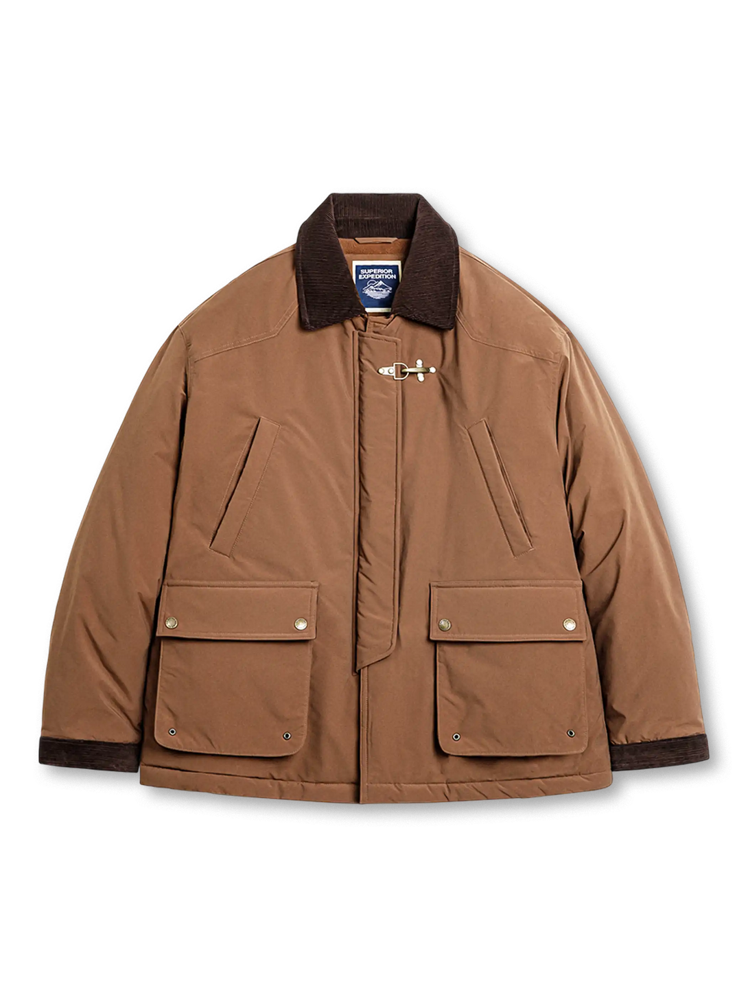 ハンティングジャケット コーデュロイ襟 サファリコート ブラウン ネイビー 19世紀復刻風 ショート丈 防風アウター