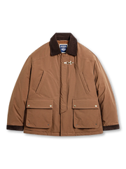 ハンティングジャケット コーデュロイ襟 サファリコート ブラウン ネイビー 19世紀復刻風 ショート丈 防風アウター