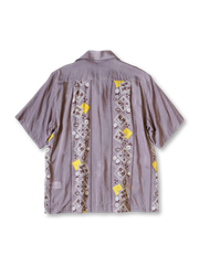 桜スマイルクッキープリントキューバカラーシャツ