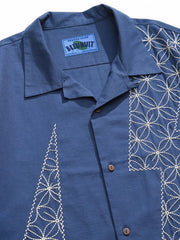 刺し子稲妻オープンカラーシャツ