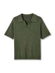 軽やかな透かし編みとVネックが際立つシーガルVネックポロ