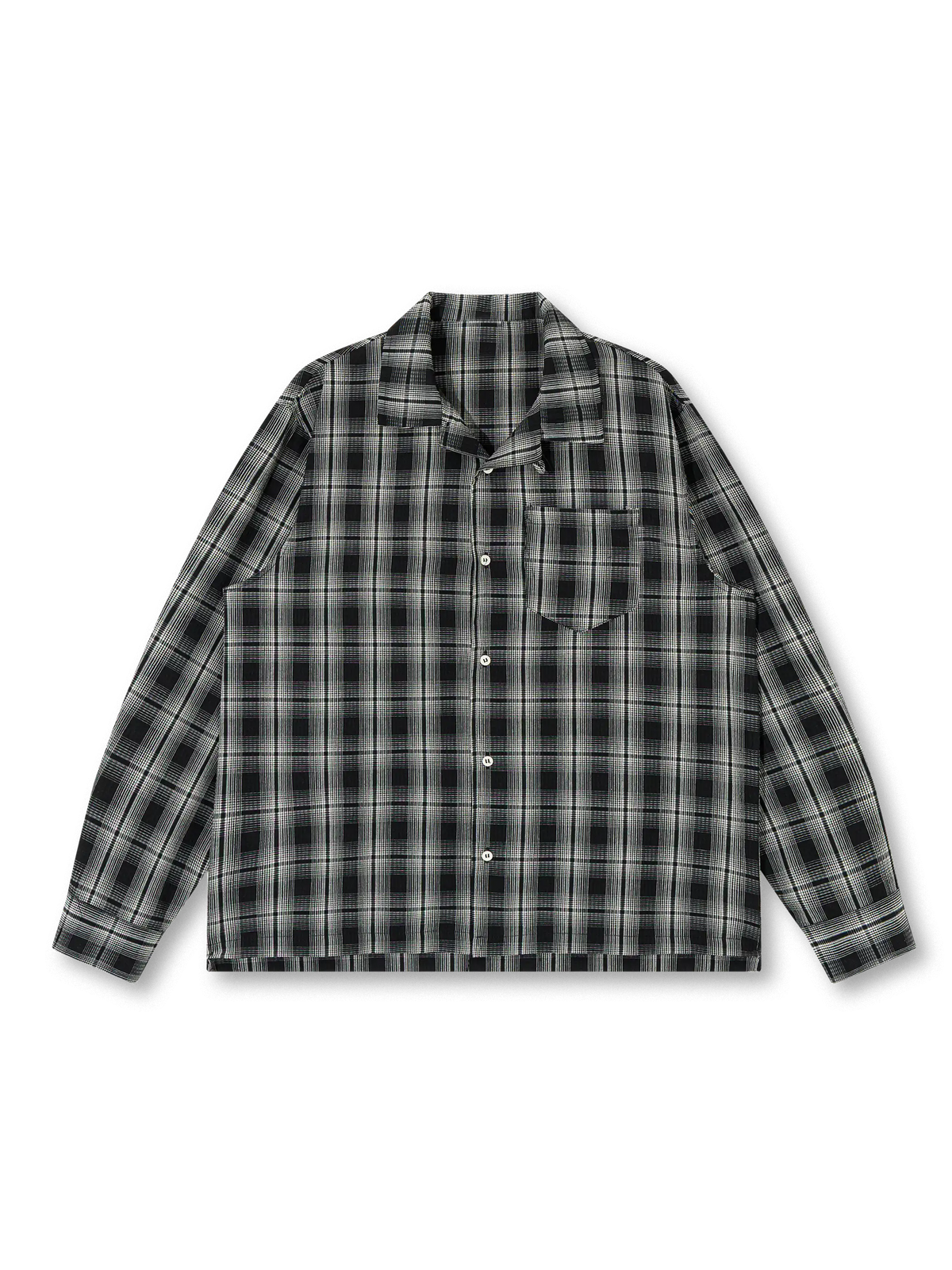 伸縮性のあるサッカー生地とヴィンテージチェックが特徴のキューバカラーシャツ、涼感ある夏仕様