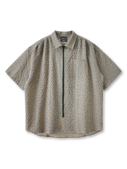 シアサッカーギンガムチェックジップアップシャツ正面ディスプレイ画像