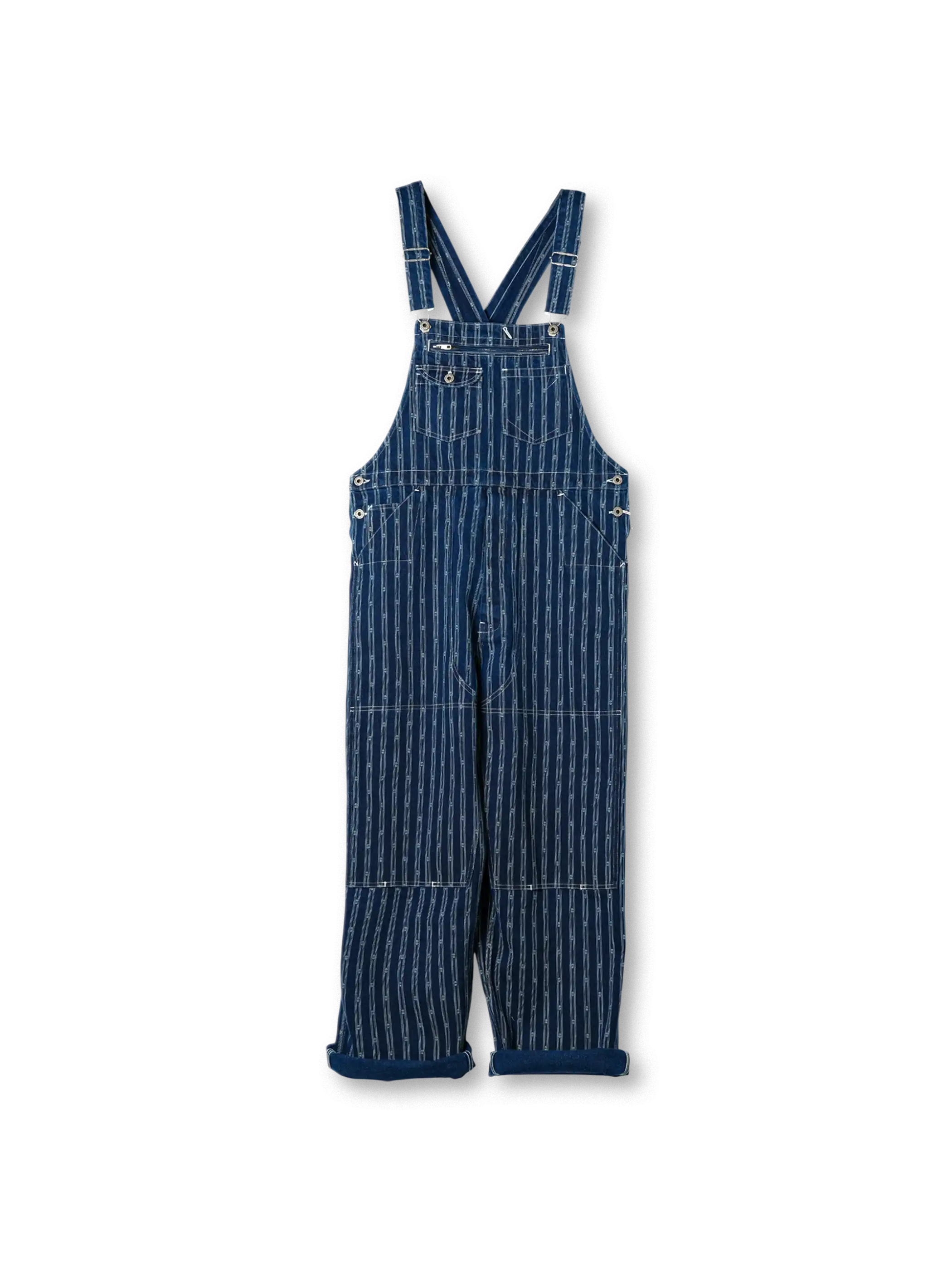 赤耳抜染デニムオーバーオール ワークスタイル オールドアメリカン ヴィンテージ 工装 太シルエット メンズ カジュアル