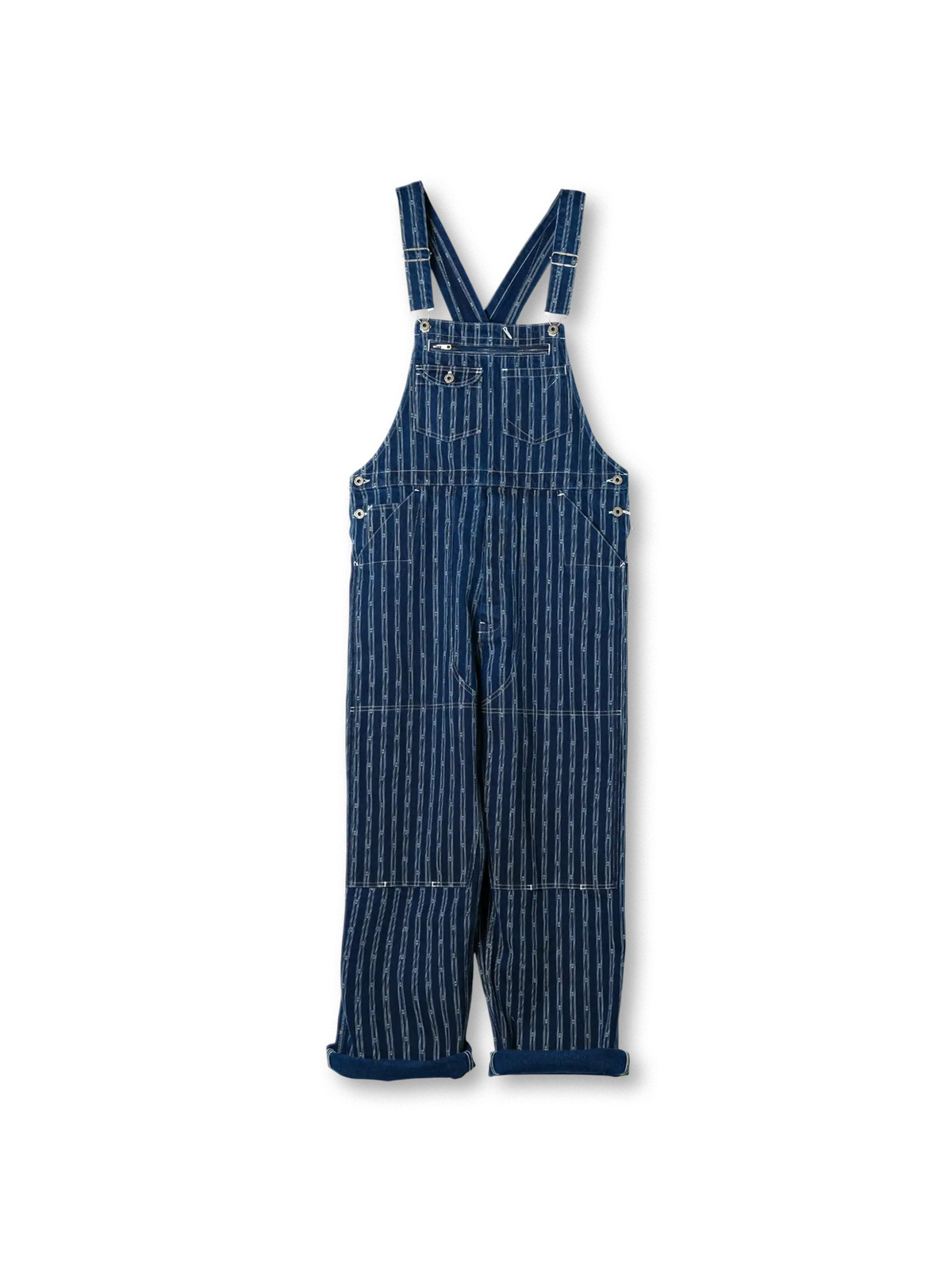 赤耳抜染デニムオーバーオール ワークスタイル オールドアメリカン ヴィンテージ 工装 太シルエット メンズ カジュアル