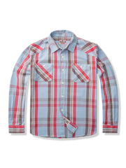 クラシックなチェック柄と現代的ワークウェア要素を融合したセルヴィッチワークシャツ