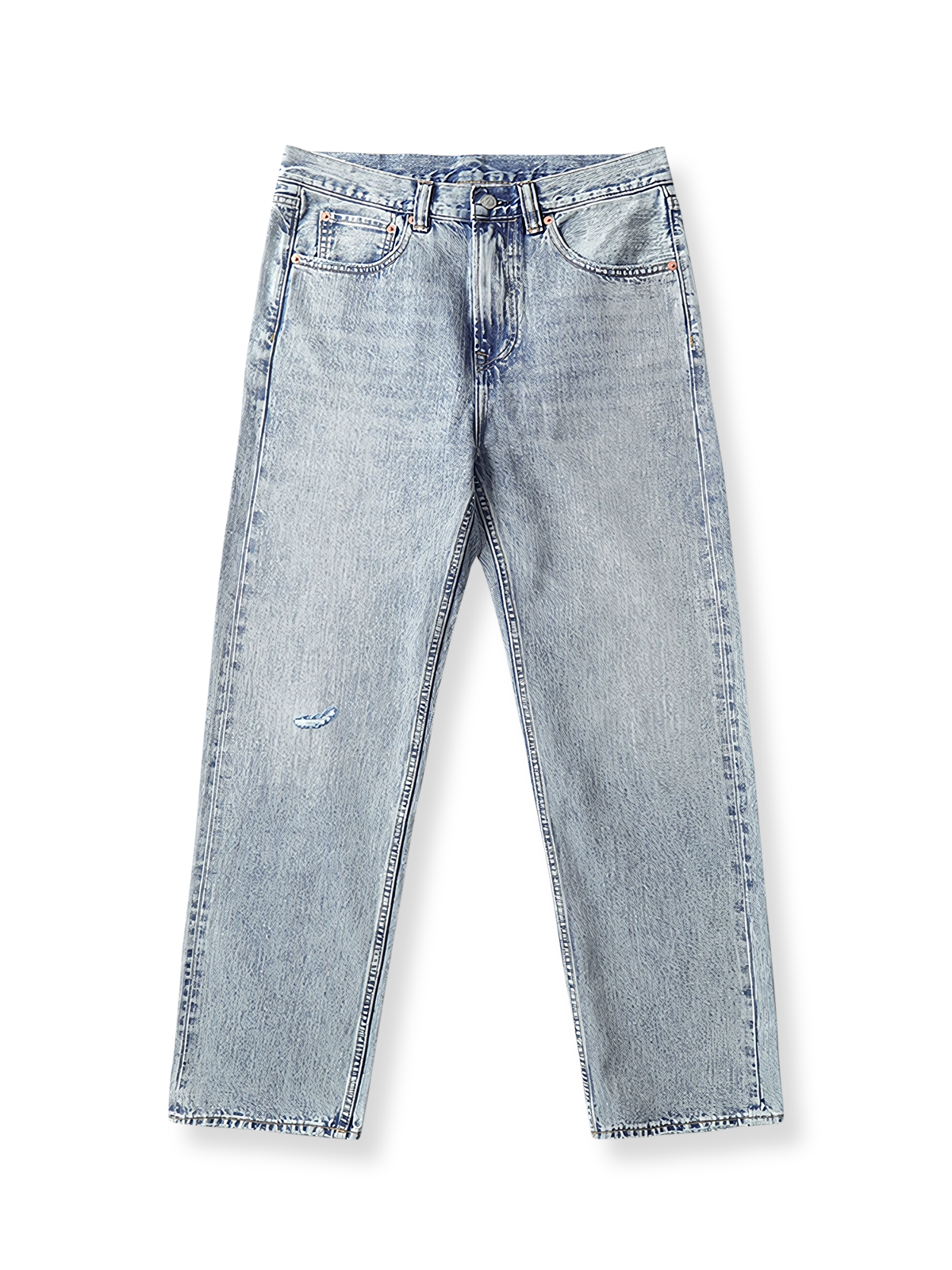 赤耳のセルビッジデニムを使用したストレートカットジーンズ