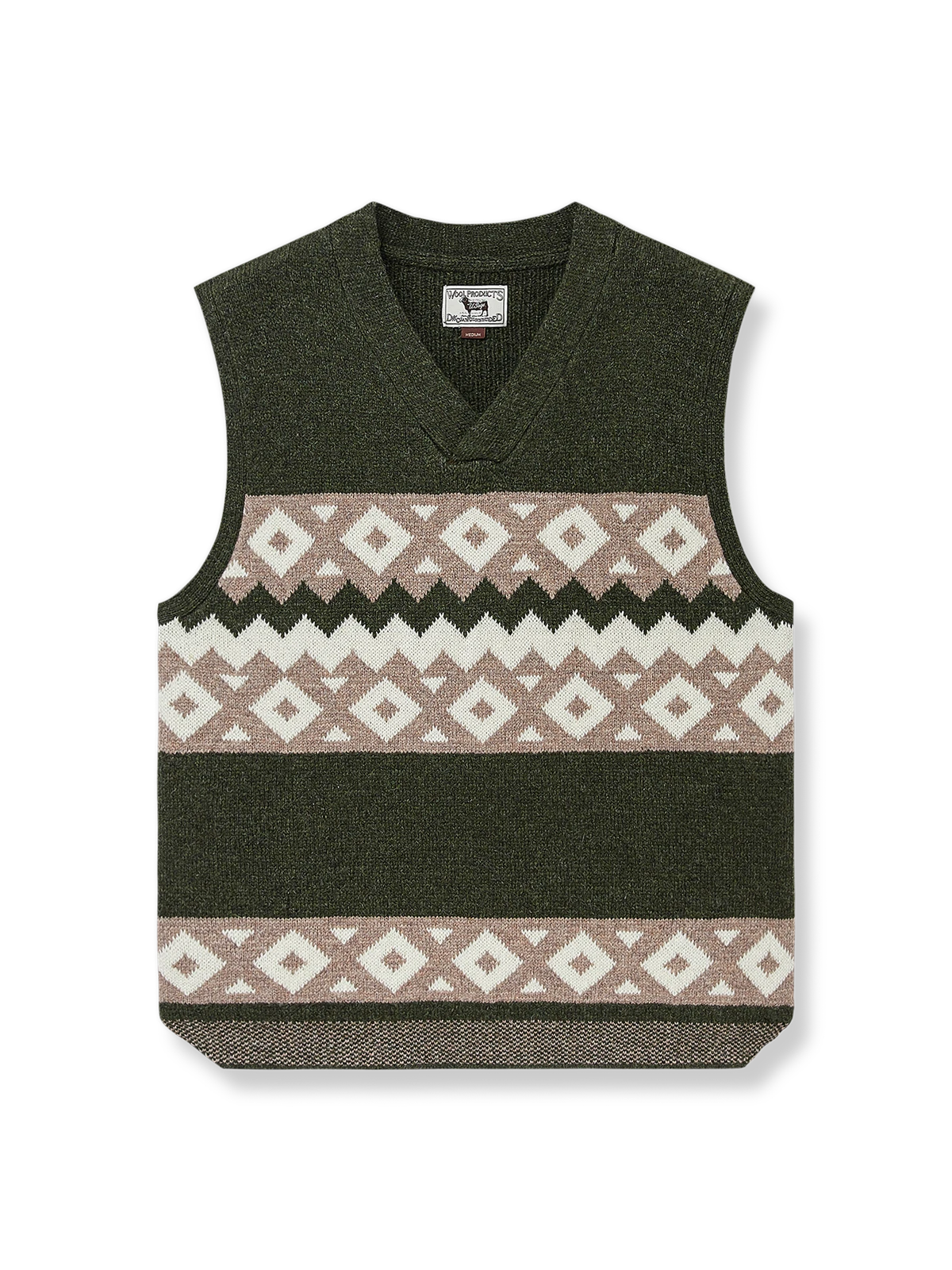 伝統的なフェアアイル柄とシェットランドウール素材のセーターベスト