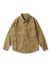 サイドポケットがアクセントのコットンワークシャツ