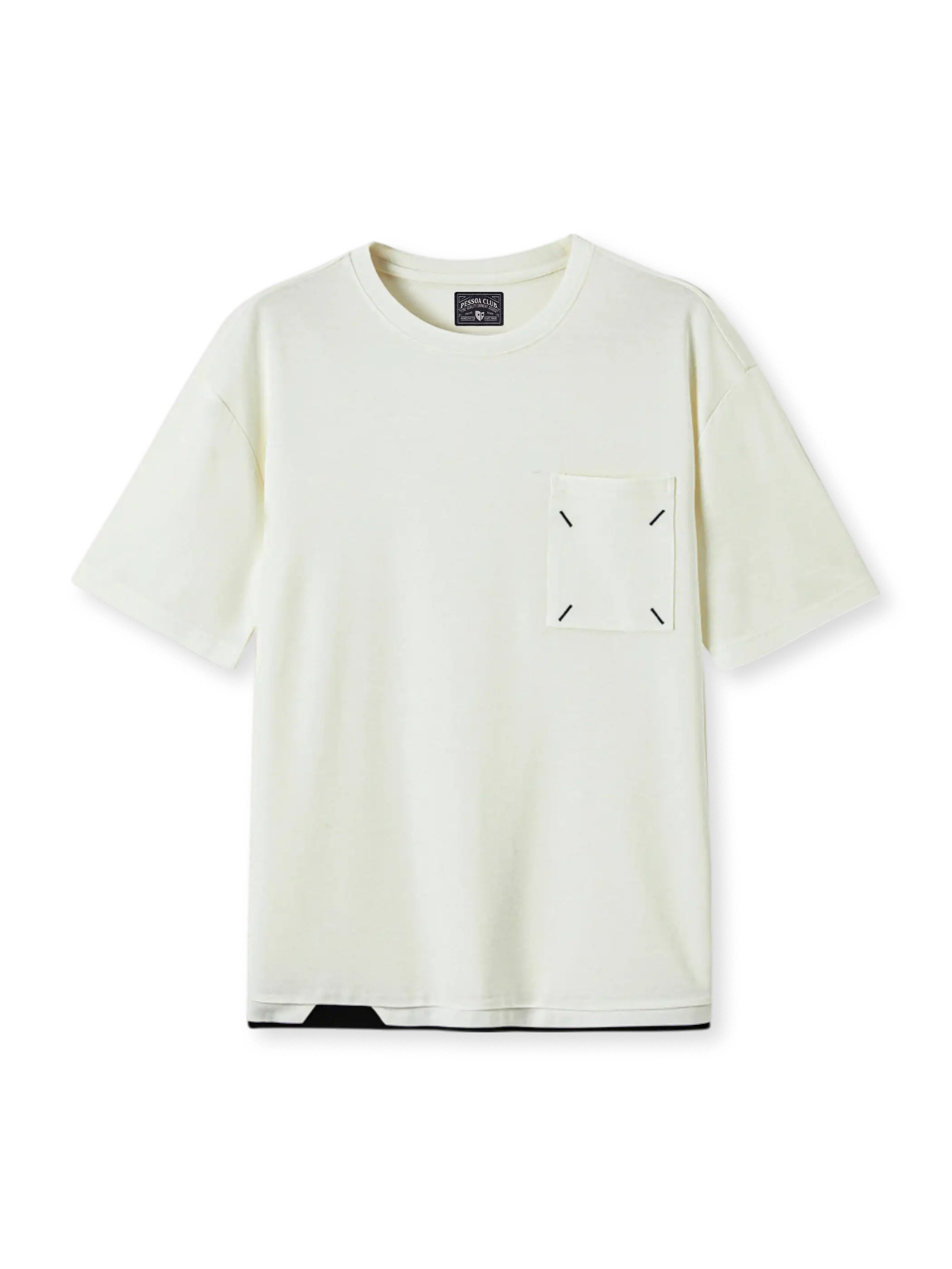 シルクブレンドシアーTシャツ｜70.8%再生セルロース×26.1%ポリエステル×3.1%シルク混紡の軽量ニットで、通気性と上質な艶を両立したメンズ半袖クルーネックTシャツ。