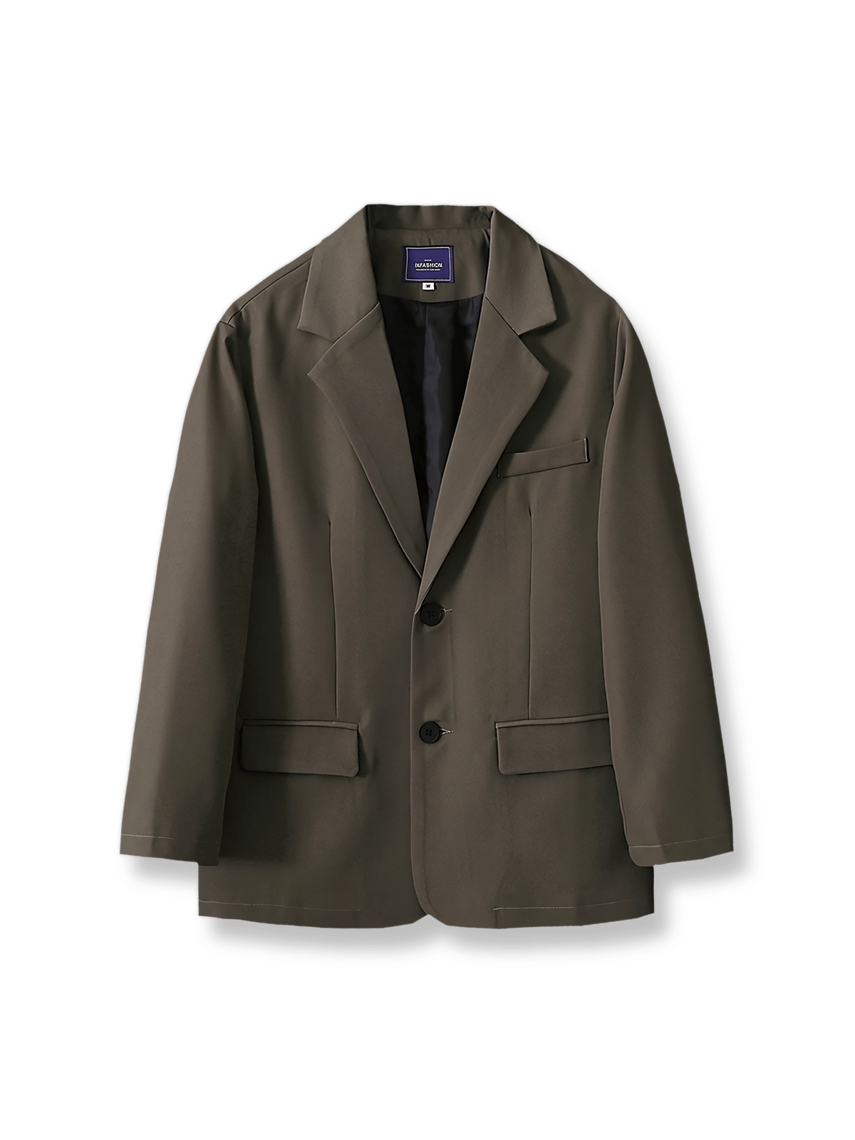 シンプルな無地ブレザーの前面が見える商品画像