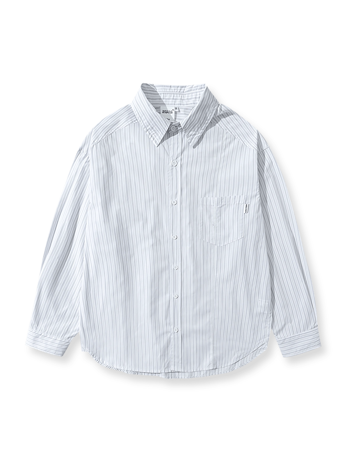 クラシックなストライプ柄で快適なルーズフィットのコットンシャツ
