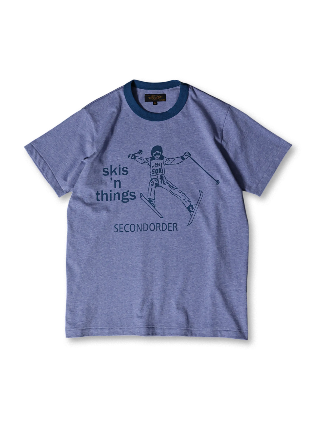 230g高密度コットンと抜き印刷プリントが特徴のリンガーTシャツ