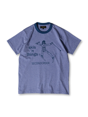 230g高密度コットンと抜き印刷プリントが特徴のリンガーTシャツ