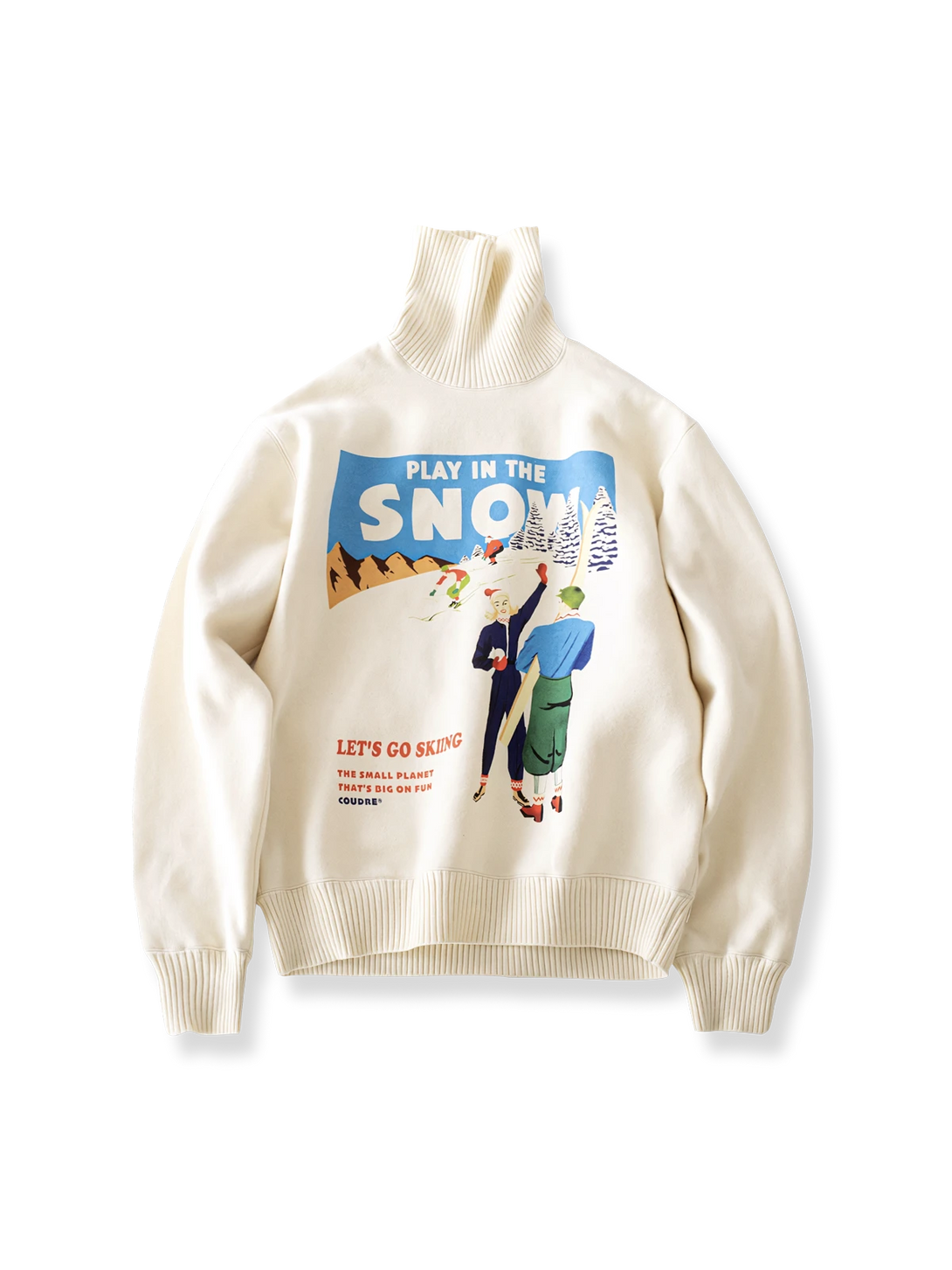 スキープリントのタートルネックセーター