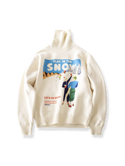 スキープリントのタートルネックセーター