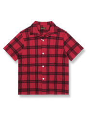 キューバカラーのスリムフィットレトロチェックシャツ