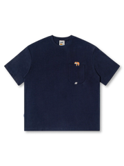 ナマケモノ刺繍が特徴のリラックスフィットヴィンテージクルーネックTシャツ